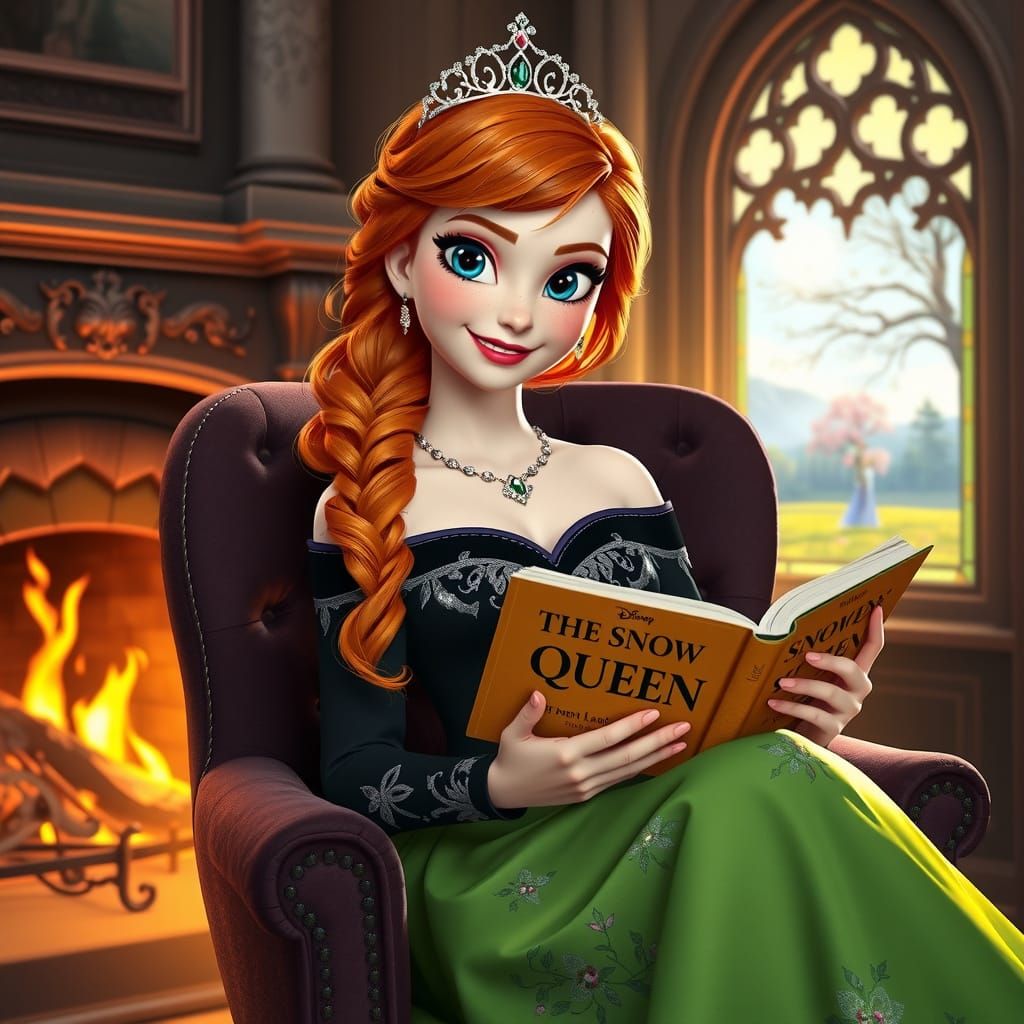 Elegant Princess Anna in Springtime Splendor