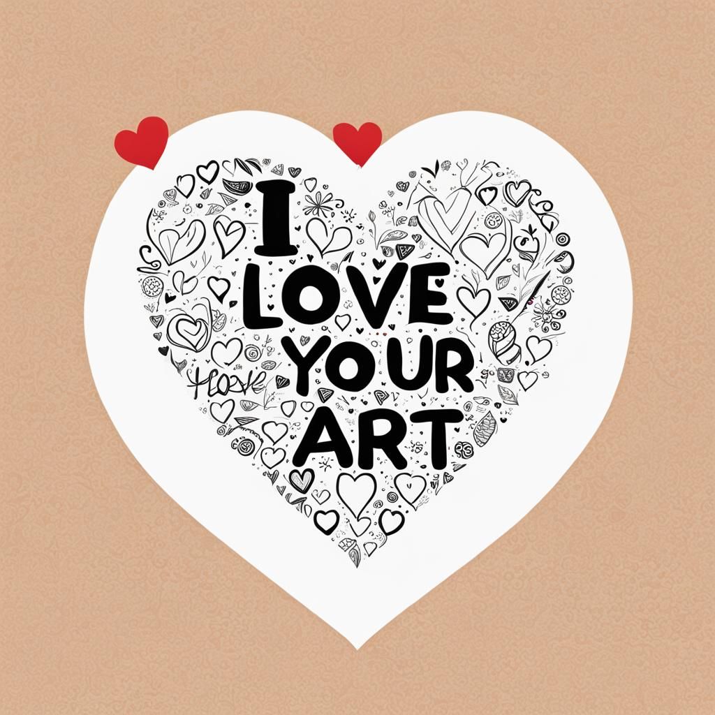 I LOVE YOUR ART Clip Art with Hearts