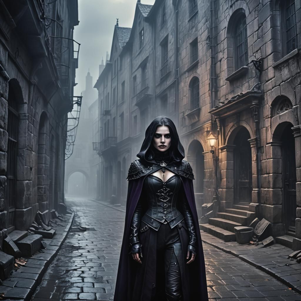 Vampire Assassin in Dark Fantasy Style