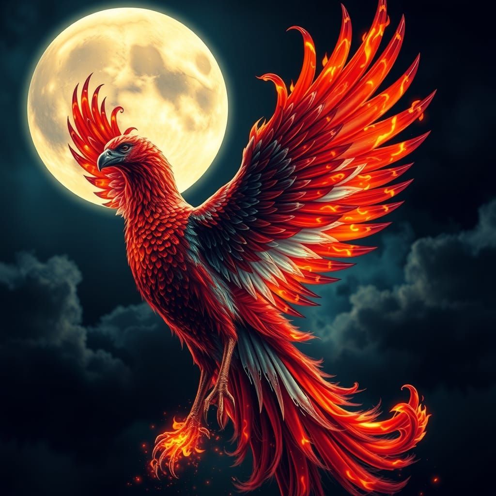 Phoenix Illuminated by Full Moonlight