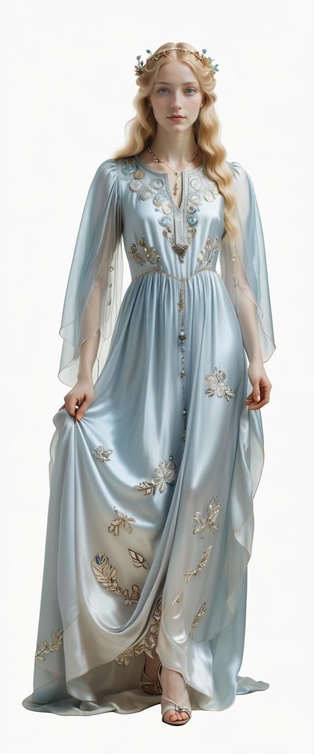 Angelic Woman with Halo in Renaissance Style