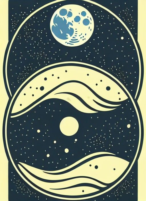 High Contrast Moon Logo in Vector Art Style