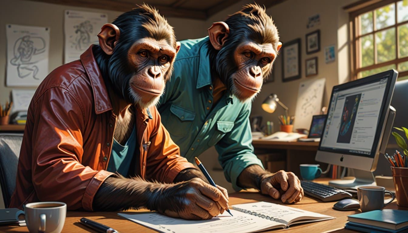 Man's Evolution to Computer User: Digital Art