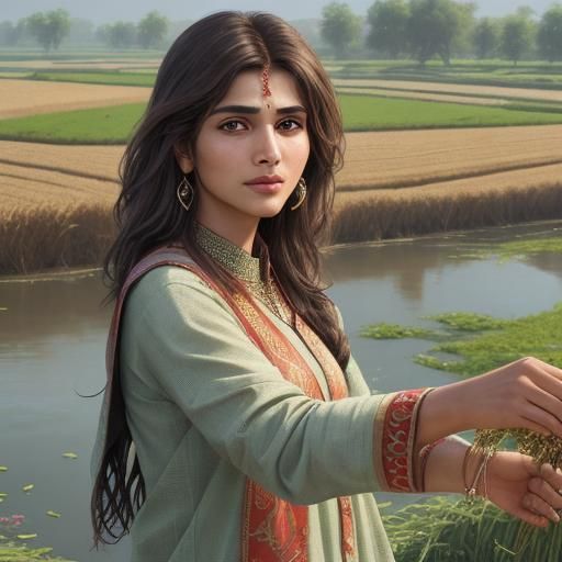 Pakistani Woman- Rural/Farm life in the province of Sindh, Pakistan