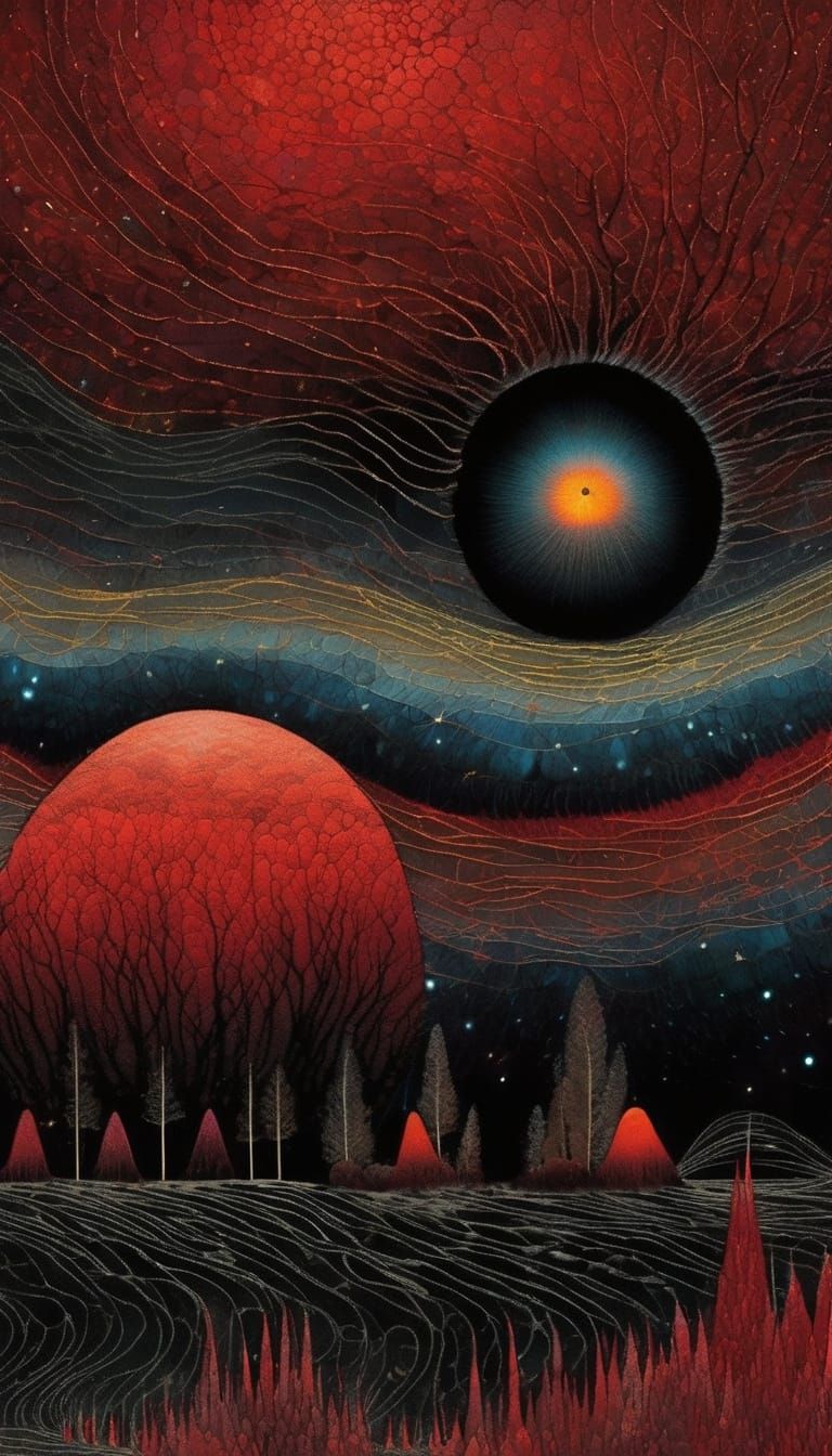 Gothic Portal of Veins in Volcanic Landscape