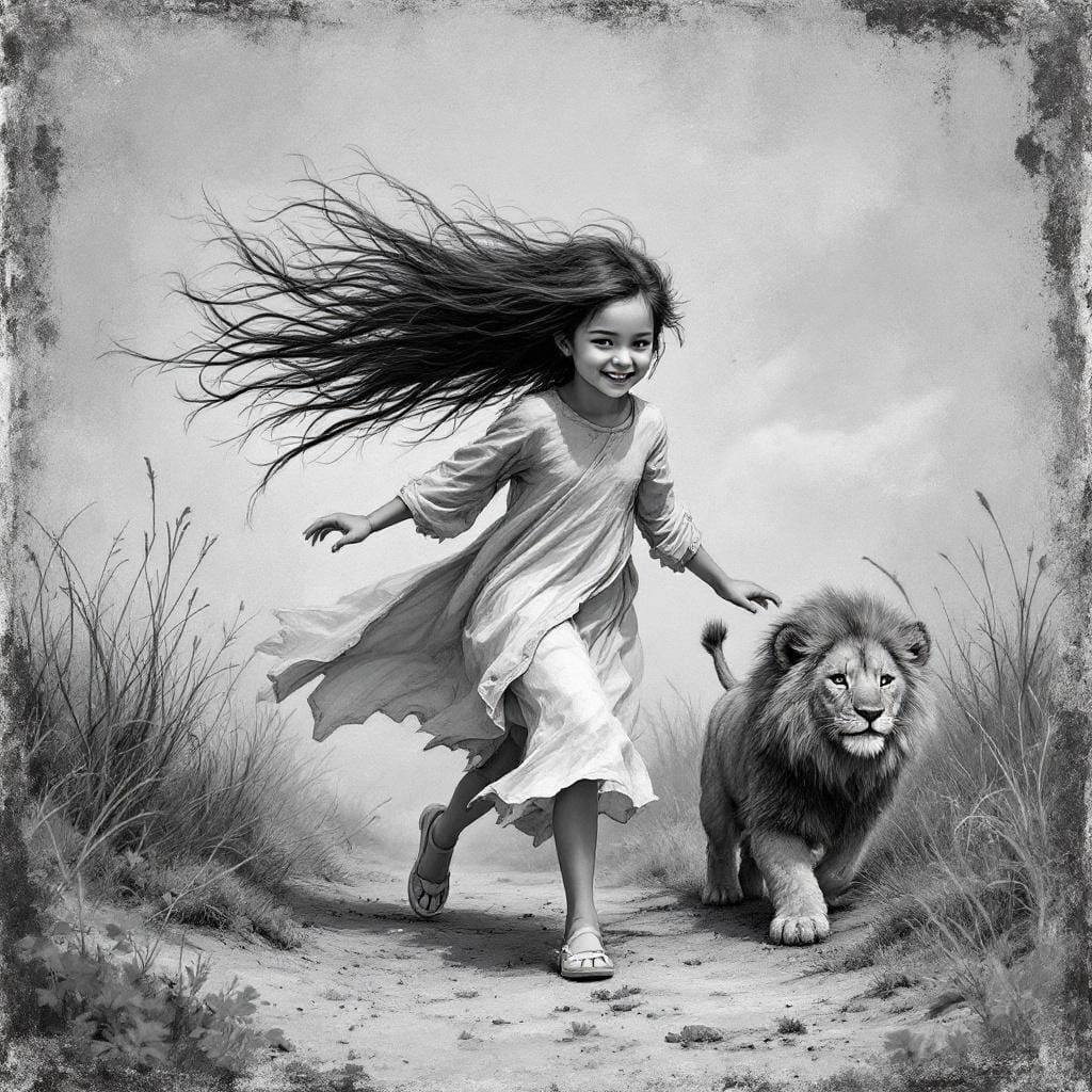 La fillette et le lion