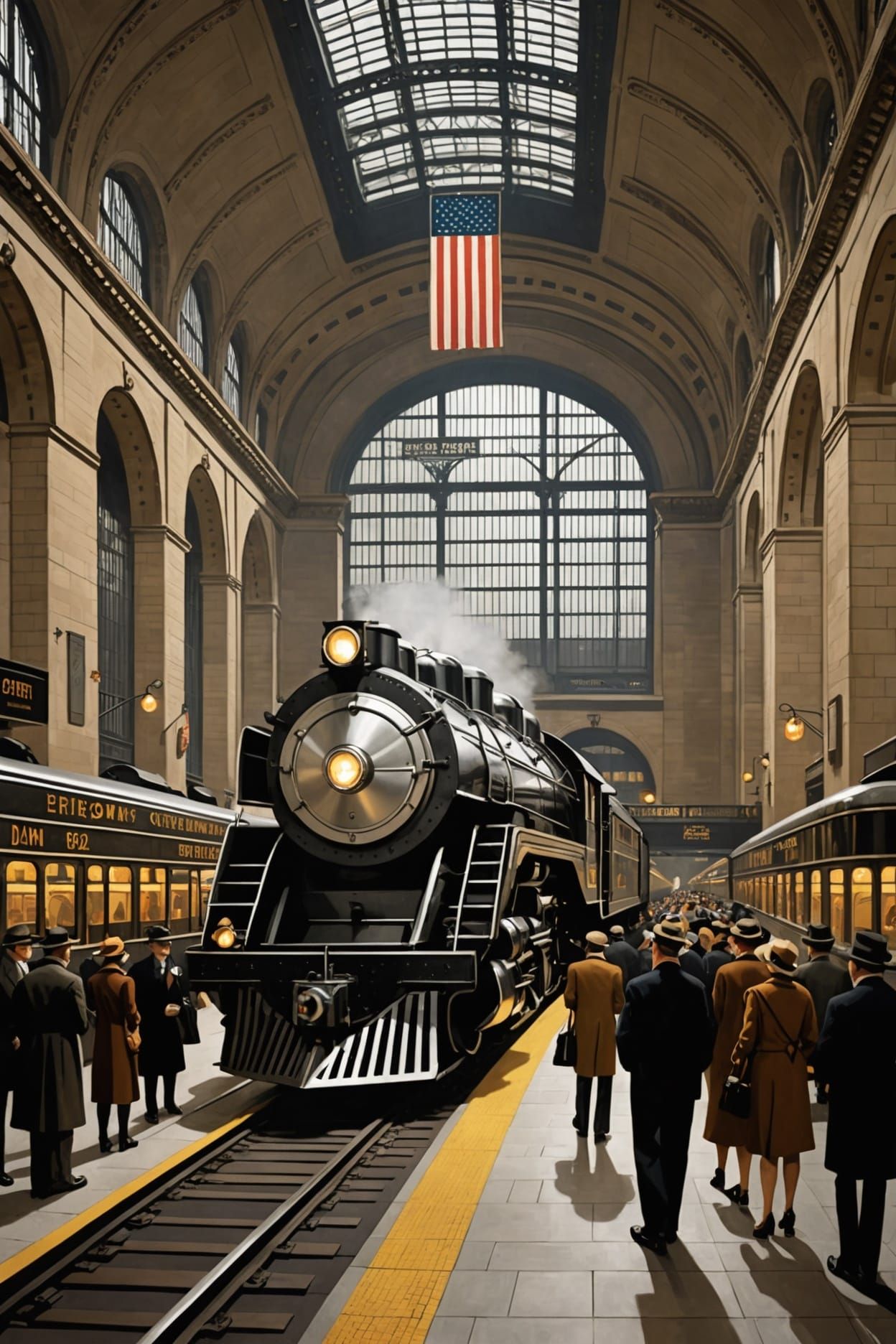 Streamline Moderne Locomotive at Grand Central Station