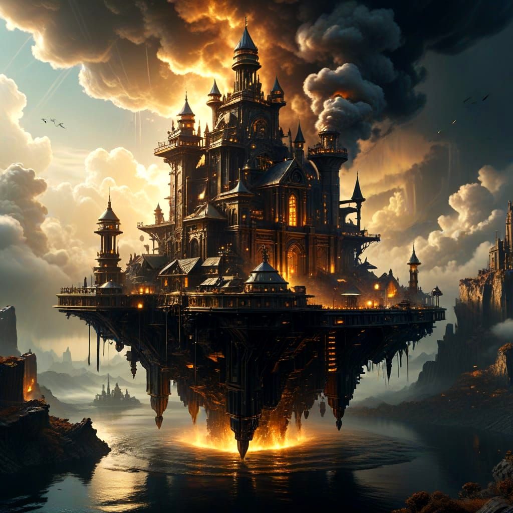 Steampunk City in the Sky: Clockwork Island