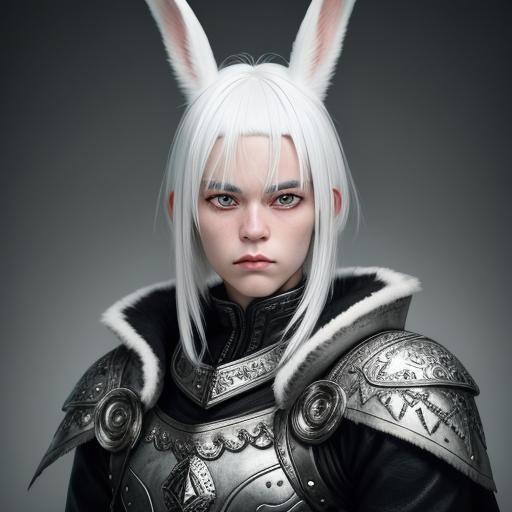 Girl with Bunny Ears in Hyperrealistic Style