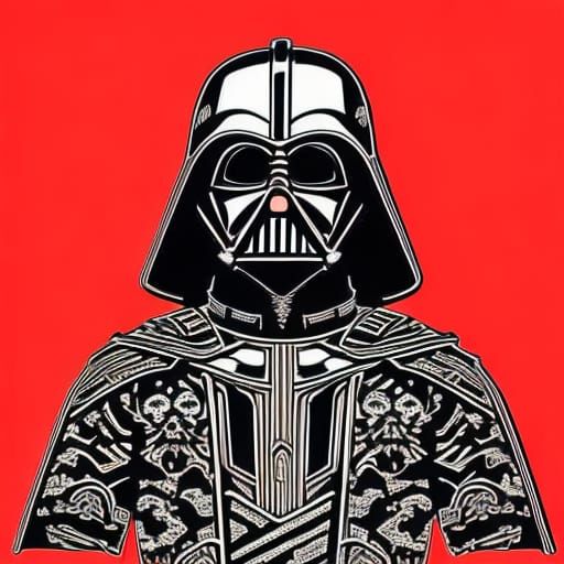 Ronin Darth Vader: Pen and Ink Sketch