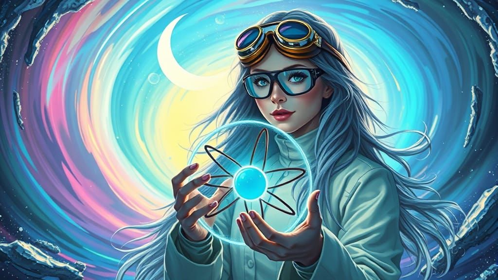 Ethereal Scientist in a Cosmic Dance