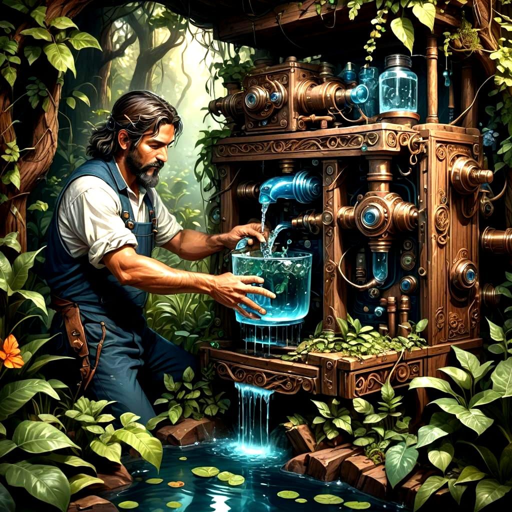 Natural Water Filter Machine: Detailed Matte Painting