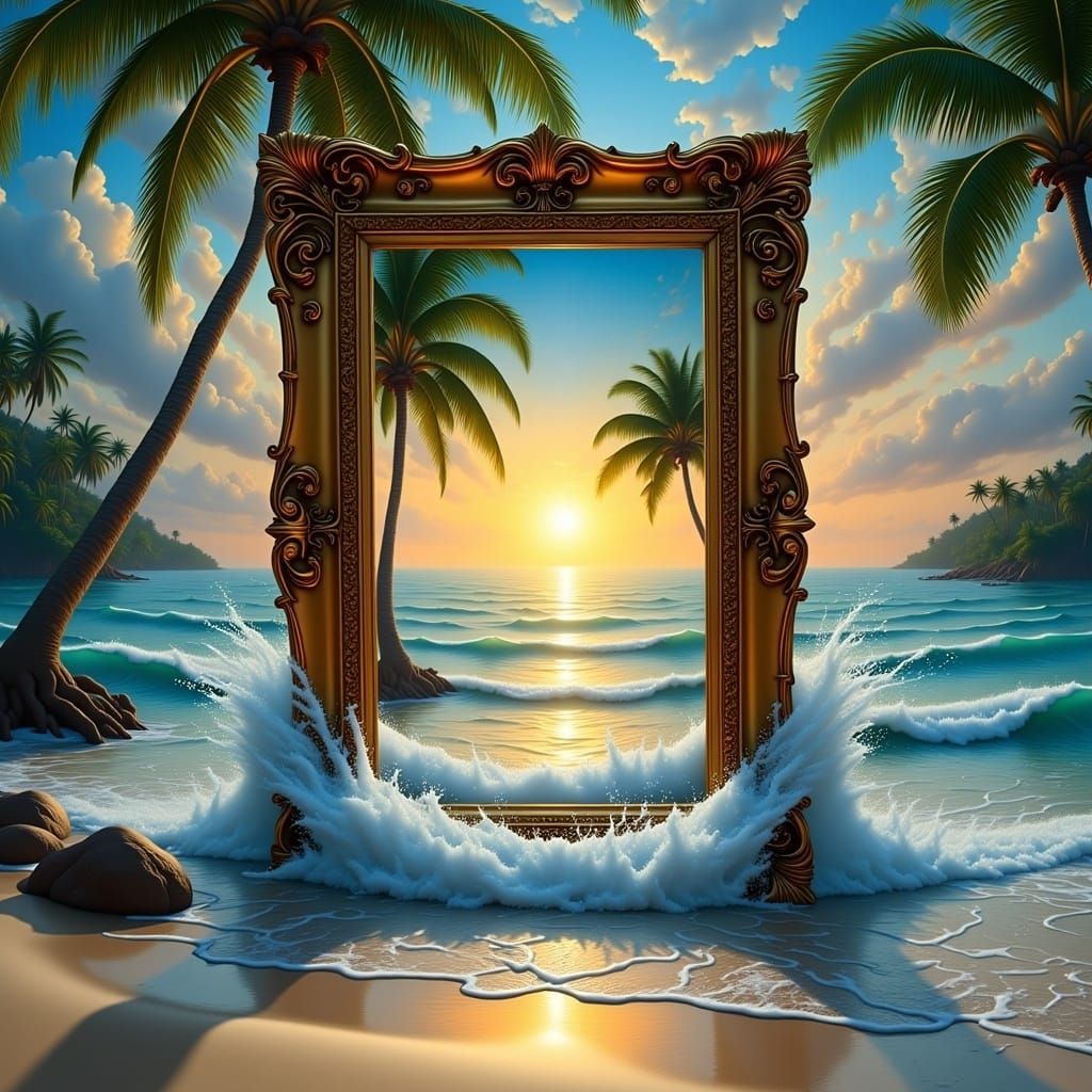 Oceanic Escape from an Ornate Frame