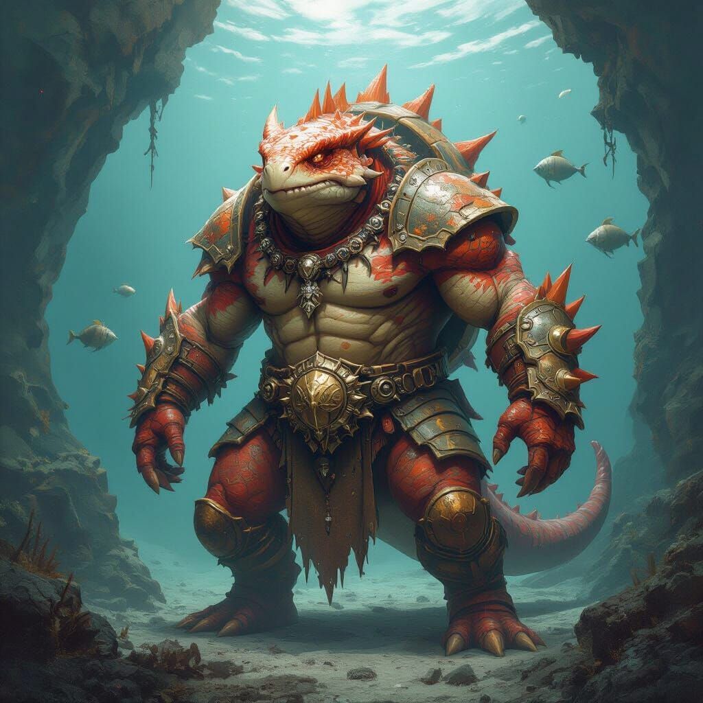 Orvak Breakshell: Locathah Warlord Concept Art