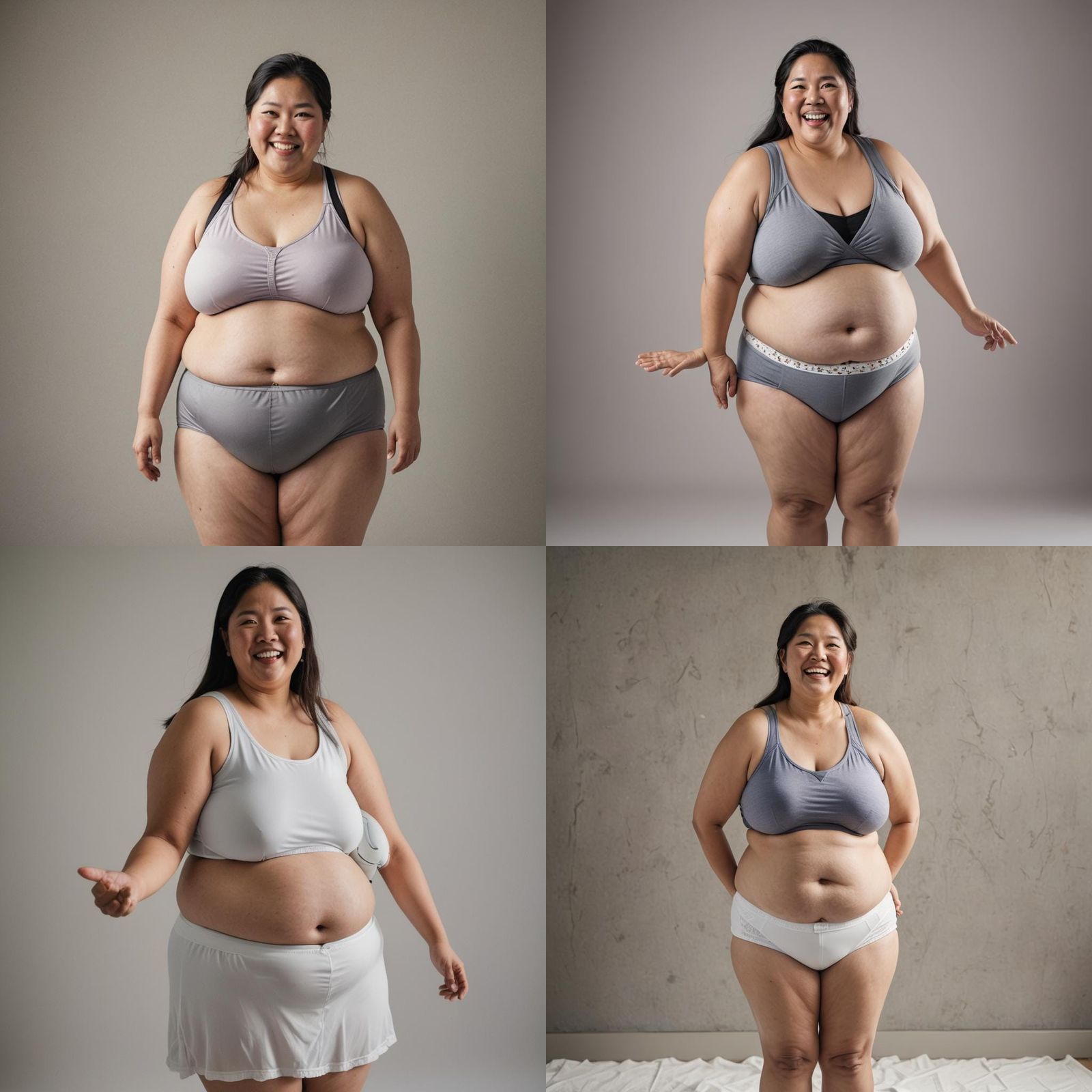 Happy Plus-Size Asian Woman Portrait with Natural Lighting