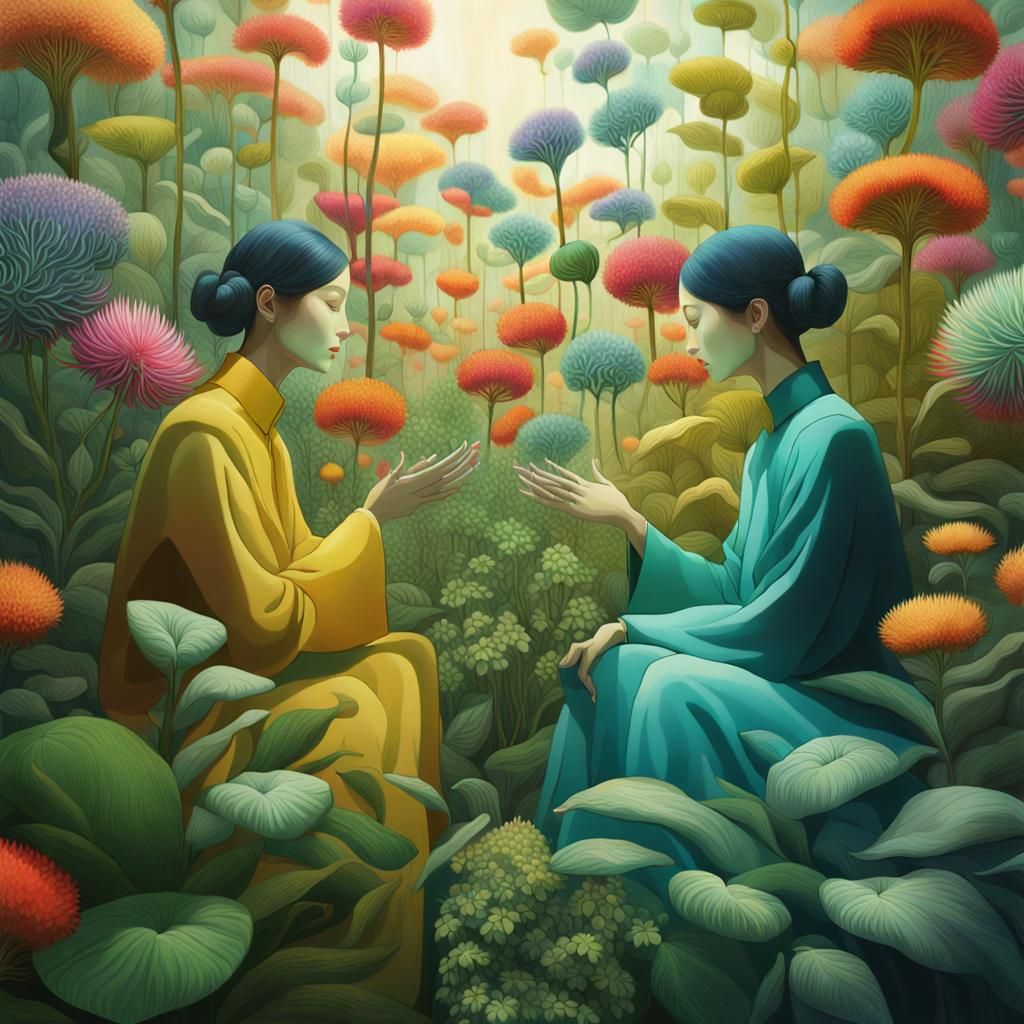 Plants Talk in Warped Perspective: Elegant, Detailed Art