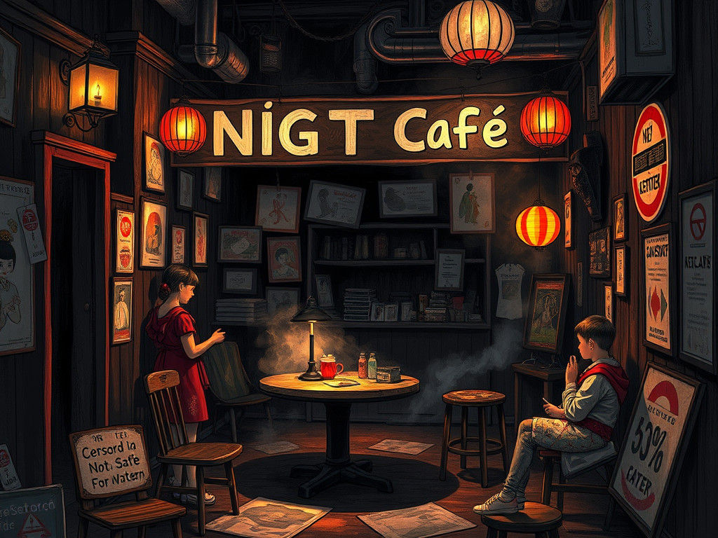 Dystopian Ruin: Censorship at a Burned-Out Cafe