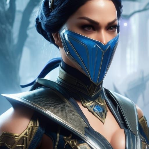 Kitana from Mortal Kombat in Art Nouveau Style