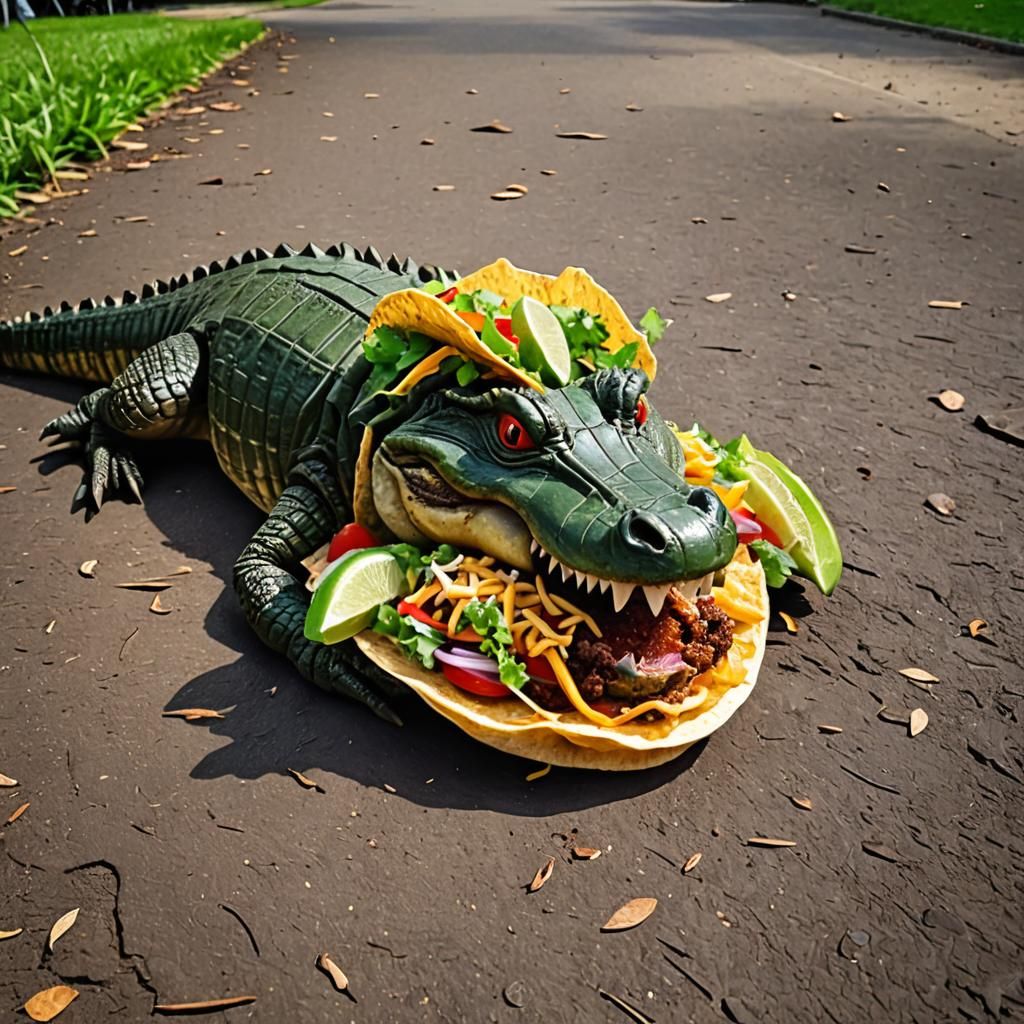 Crocodile Taco Hybrid in the Park