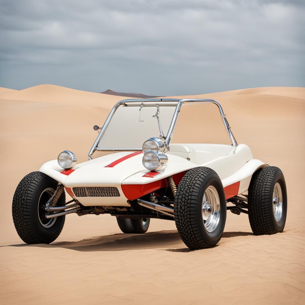 A classic 1970's fiberglass dune buggy