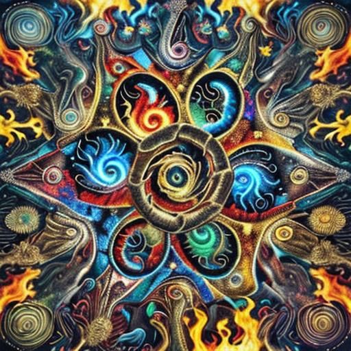 Vibrant Symbolic Curves in Photorealistic Style