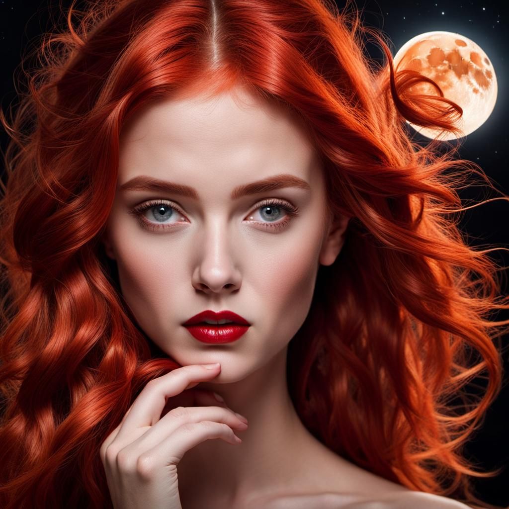 Woman Holding Broken Heart in Forest Moonlight