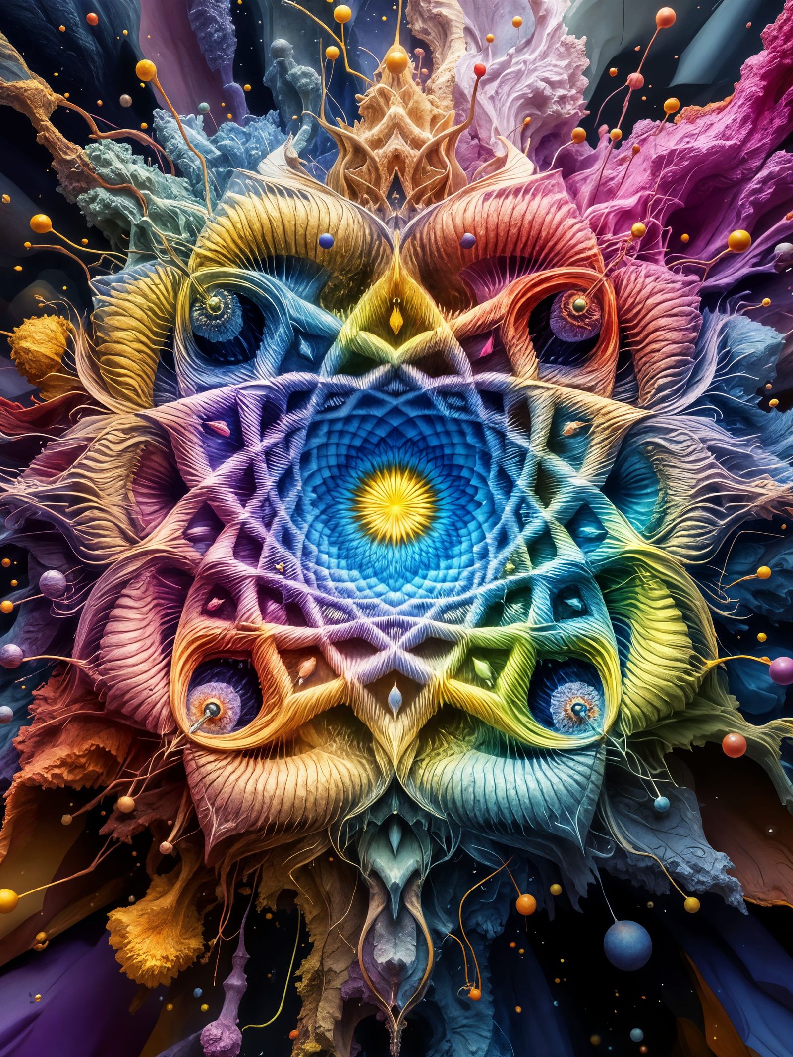 Geometric Abstract: Intricate Polychromatic Mathematical Art