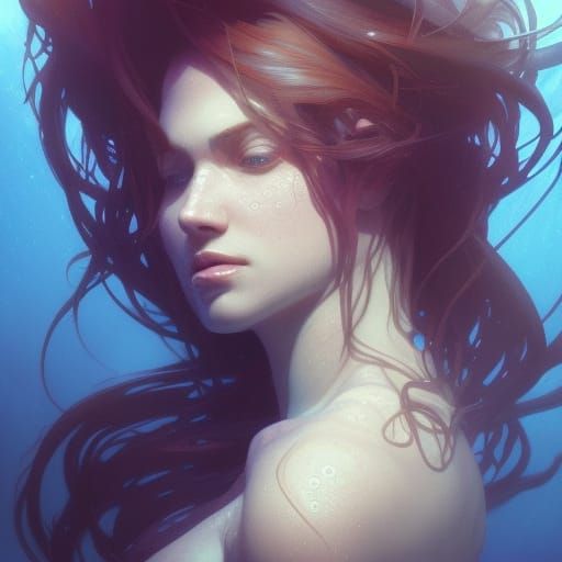 Underwater Portrait in Art Nouveau Style