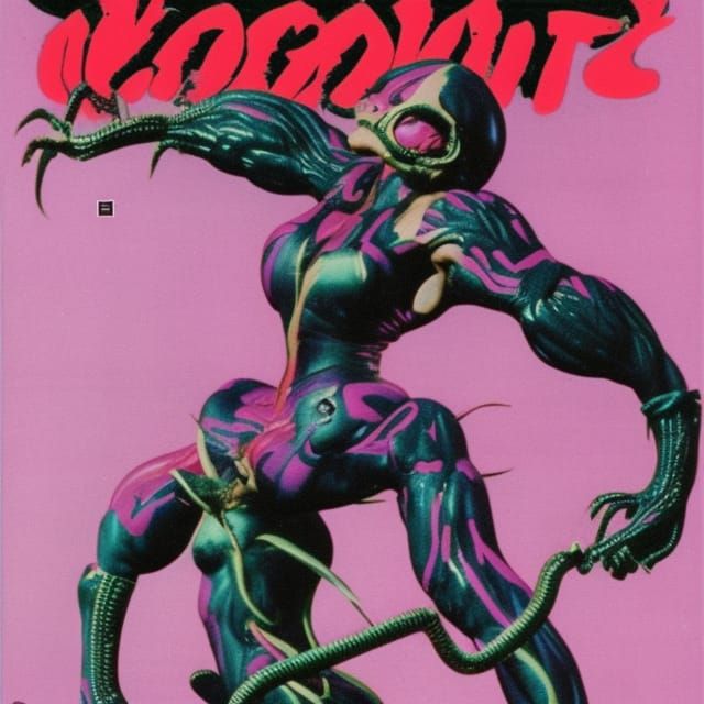 Edgy Futuristic Body Horror Female Bodybuilder