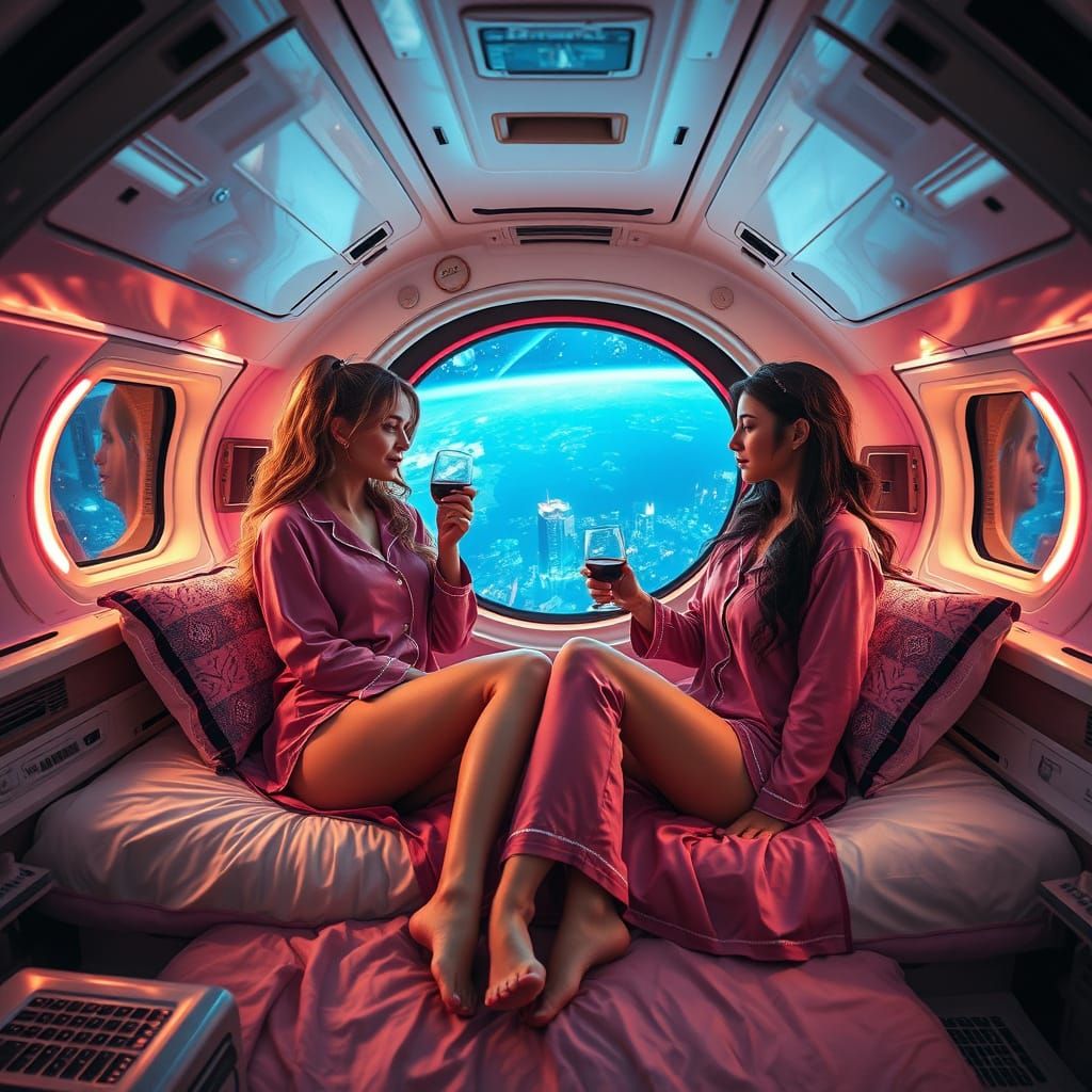 Glamorous Spacegirls Enjoy Luxury Slumber Party in Cosmic Ve...