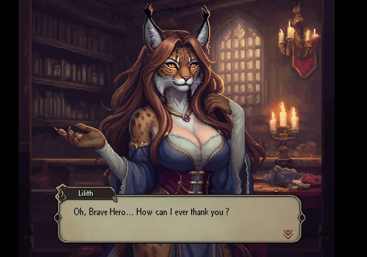 Elegant Medieval Maiden in JRPG Pixel Art Style