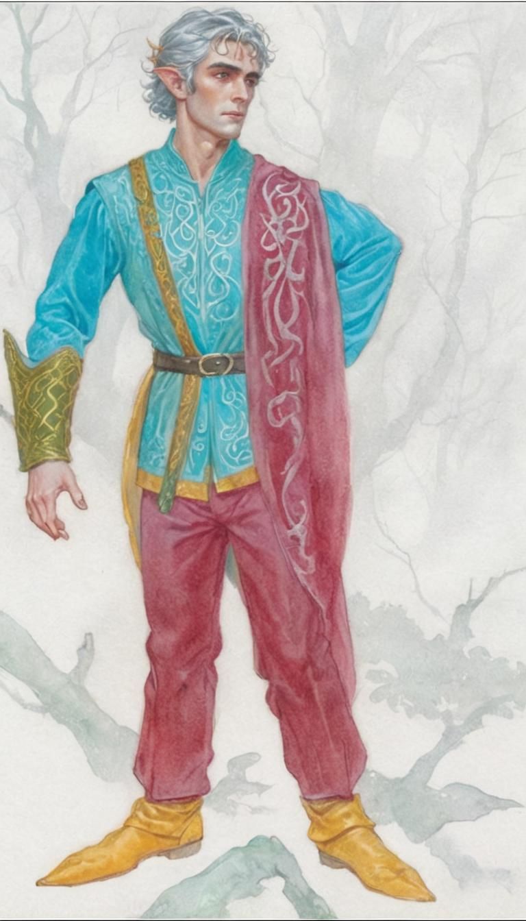 Celtic Elf Aristocrat in Misty Forest