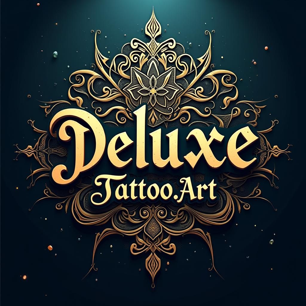 Luxurious Art Nouveau Tattoo Logo with Mandalas