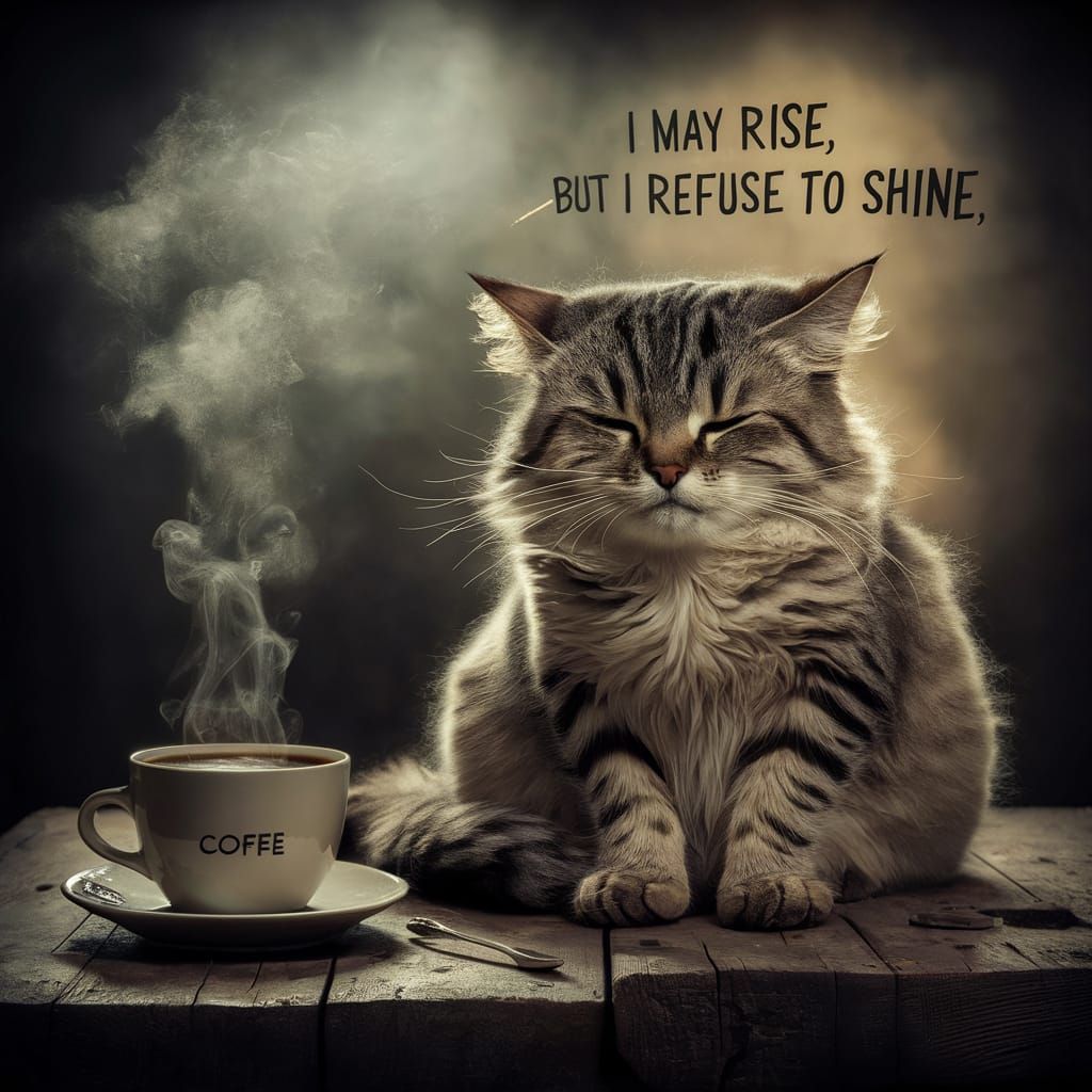 Weary Cat Refuses to Shine: Hyperrealistic Photo