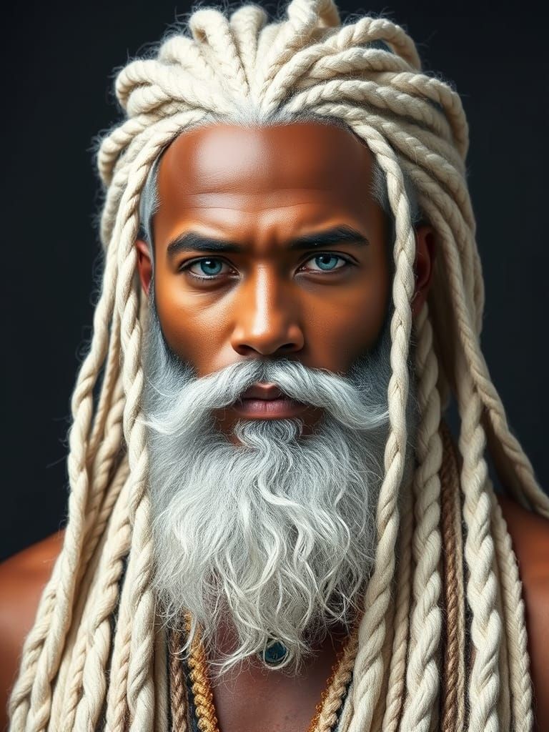 Mythical Man with Braided Beard and Stardust