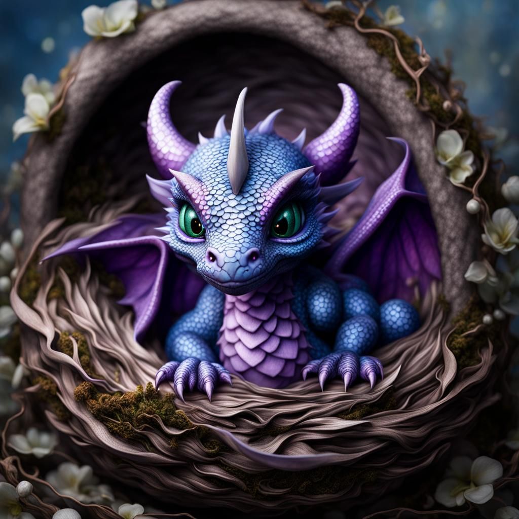 Hatching Dragon: 3D Photorealistic Chibi Portrait