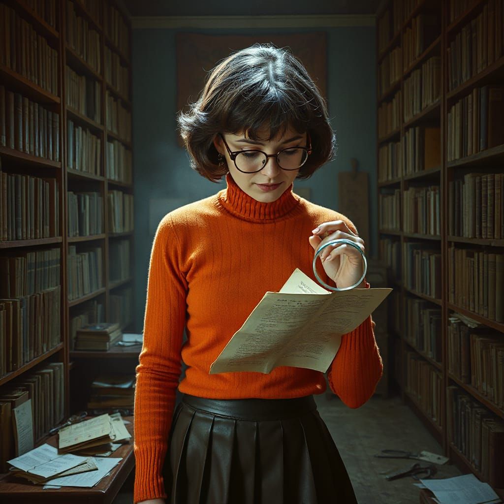 Velma in a Mysterious Library