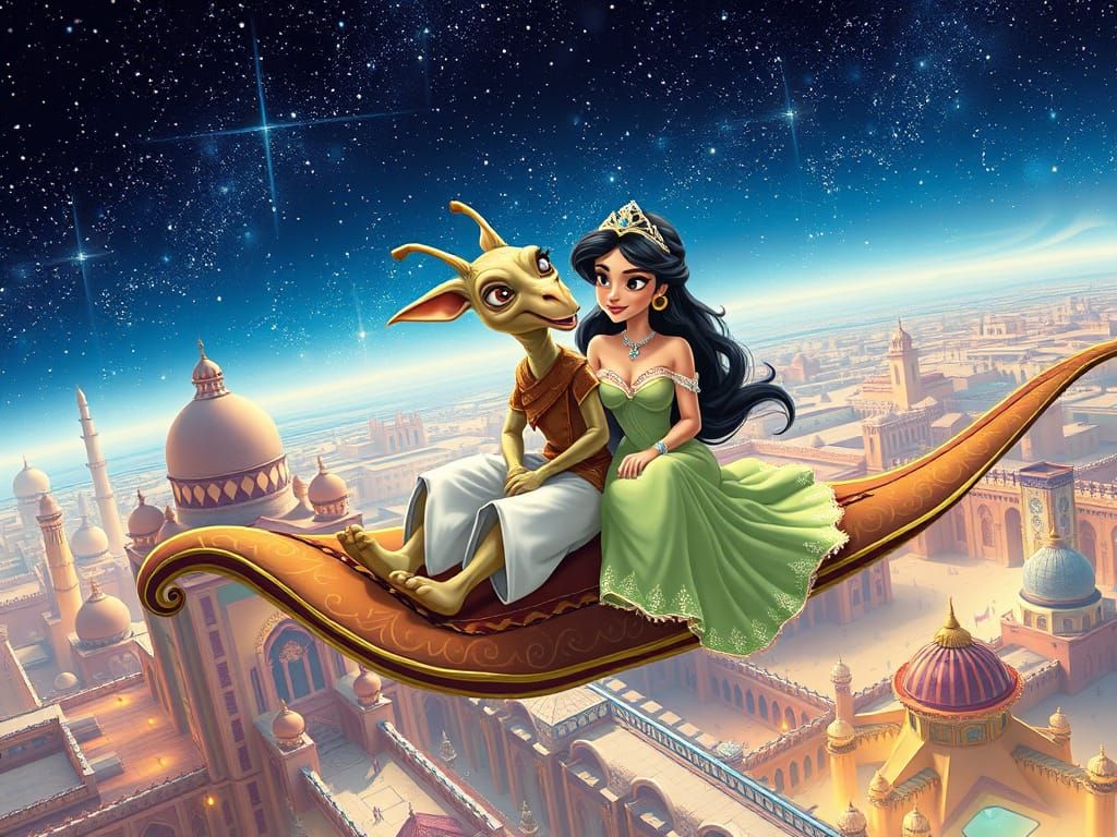 Jar Jar and Jasmine's Arabian Night Flight