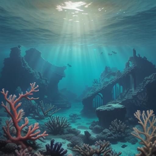 Underwater Ruins of Ancient City in Hyperrealistic Detail