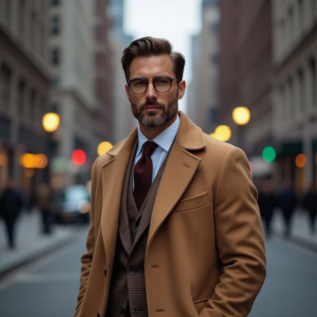 Confident Man in Overcoat: Winter Fashion Editorial