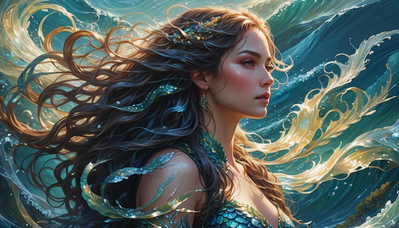 Fantasy Mermaid Portrait in Mythical Realism