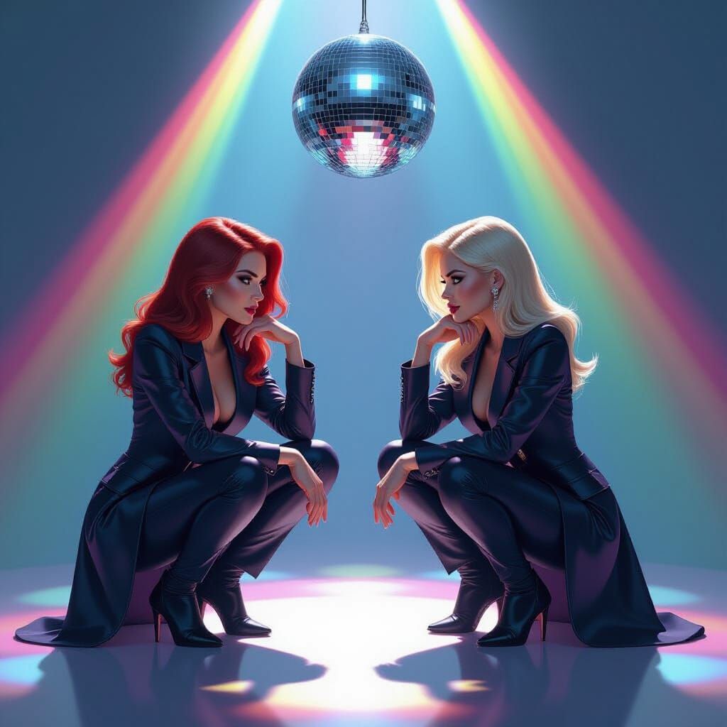 Jean Grey & Emma Frost in Disco Light