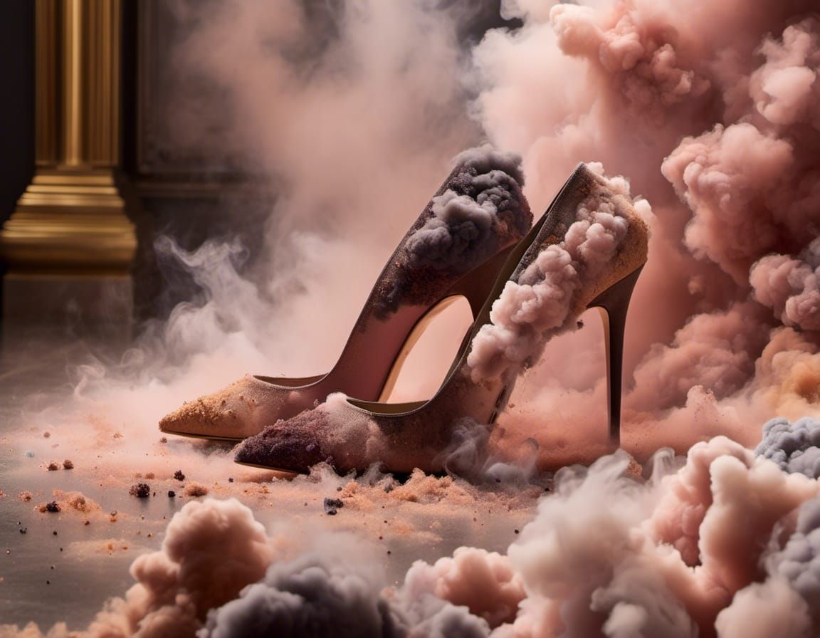Glamorous Designer Heels Made of Colored Smoke
