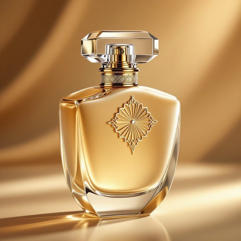 Suede Velvet Vanilla Perfume Bottle in Art Deco Style