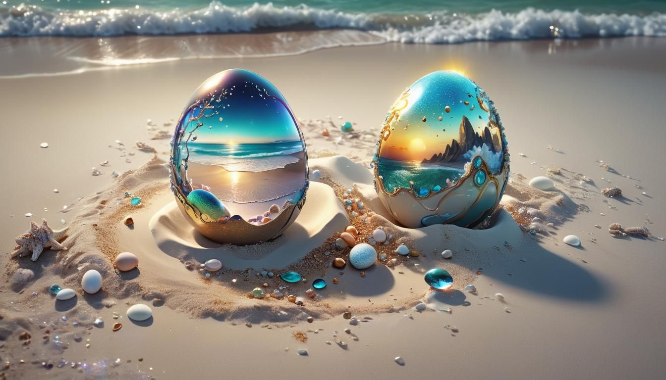 Stunning Austral Egg on Diamond Beach in Epic Digital Painti...