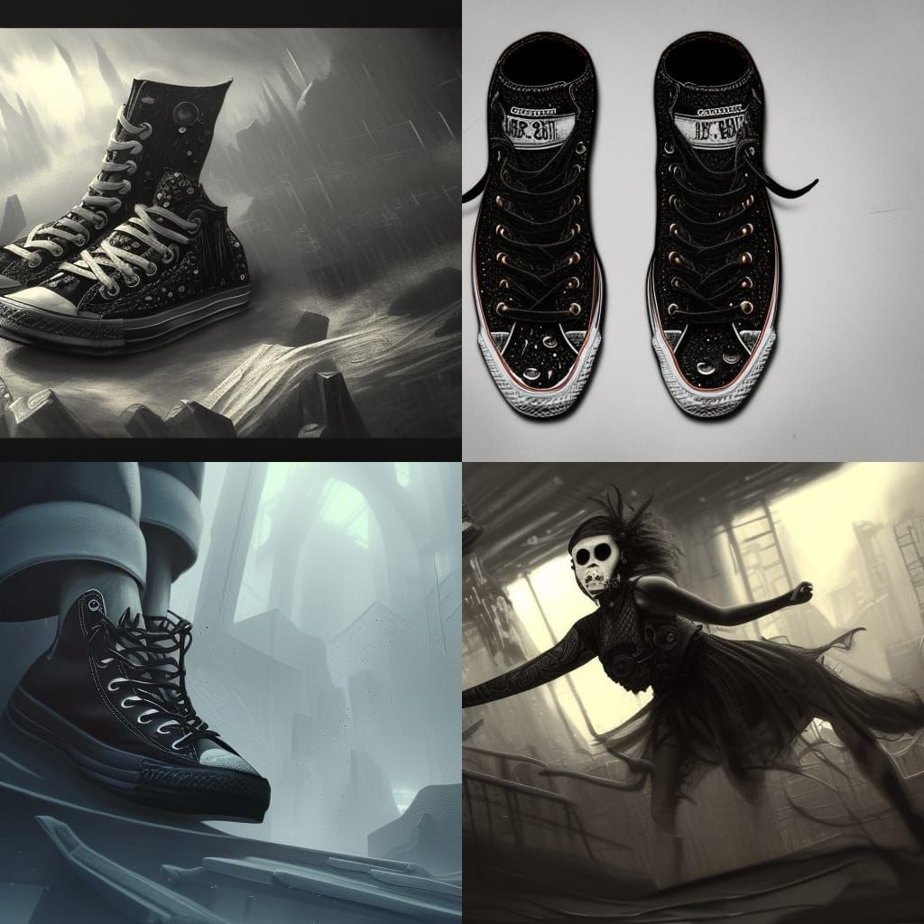 Grunge Emo Converse Shoes in 3D