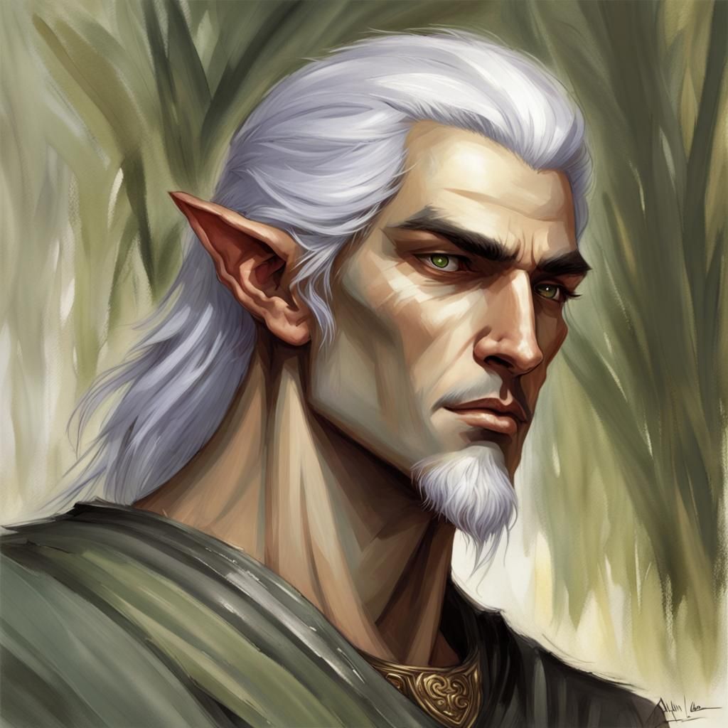 Ayleid Elf Portrait in Art Deco Style