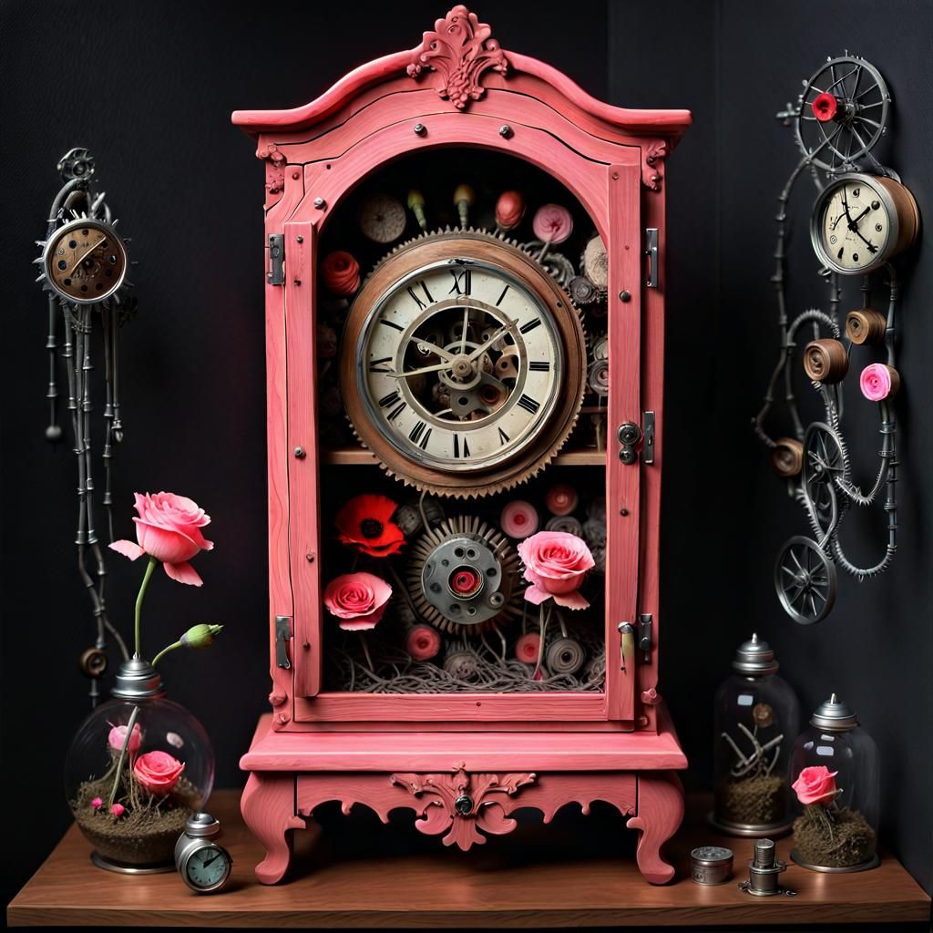 Surreal Clockwork Cabinet of Curiosities