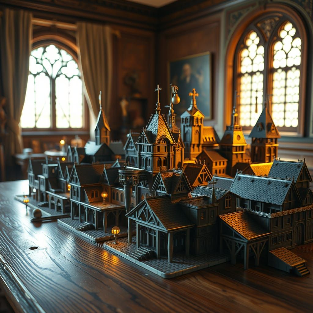 Medieval Meccano Metropolis in Steampunk Style