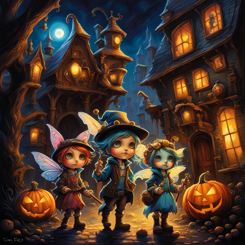Time Pixies Trick or Treating: Graffiti Art Style